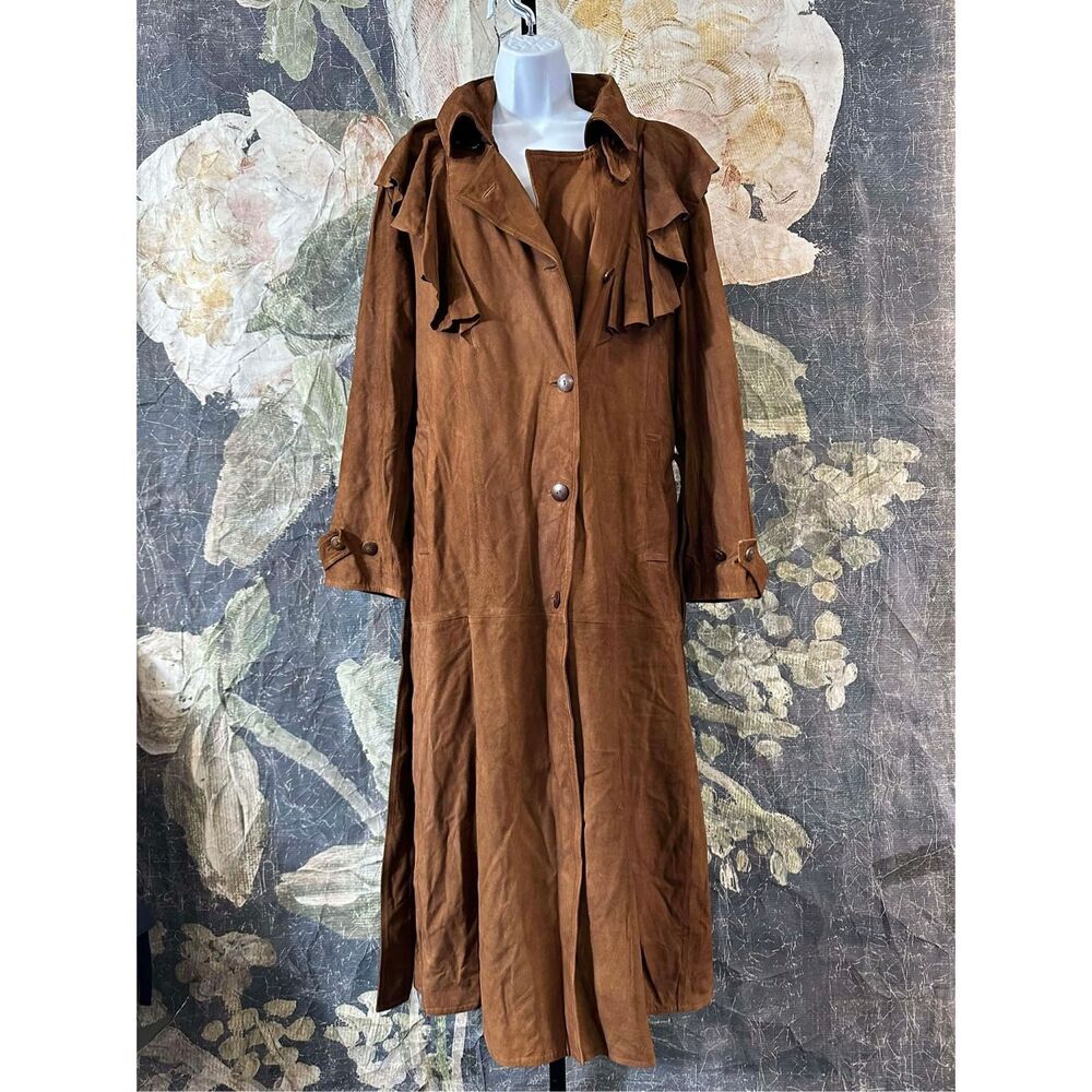 New Free People Nigel Preston Long Ruffle English Coat size S - Picture 5 of 7